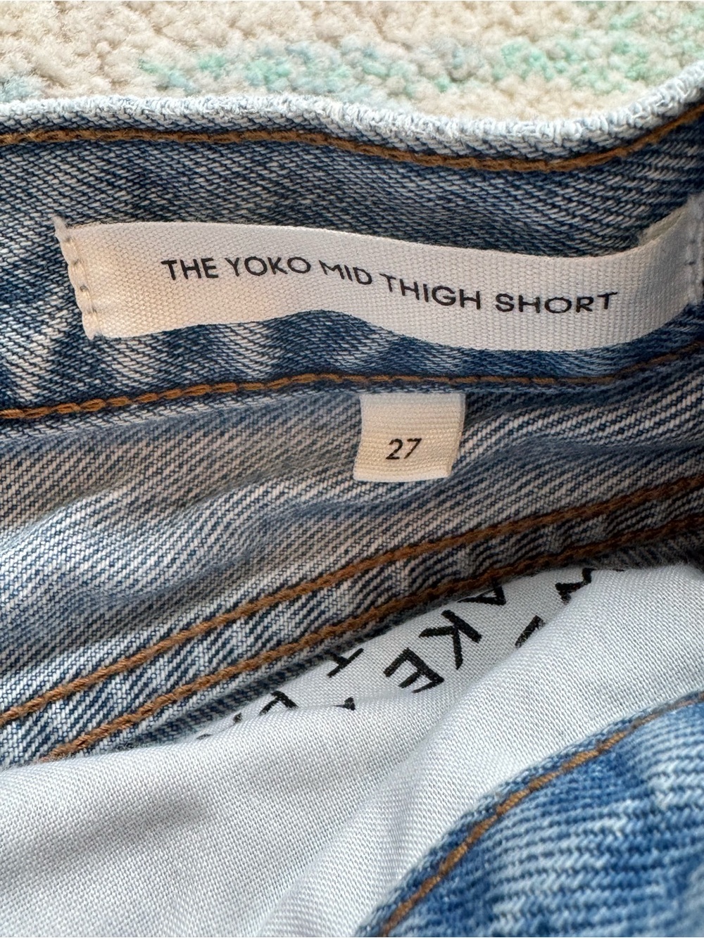 Denim Forum The Yoko High Rise Mid Thigh Midi Denim Jean Short Size 27 / 4 EUC - Picture 6 of 11